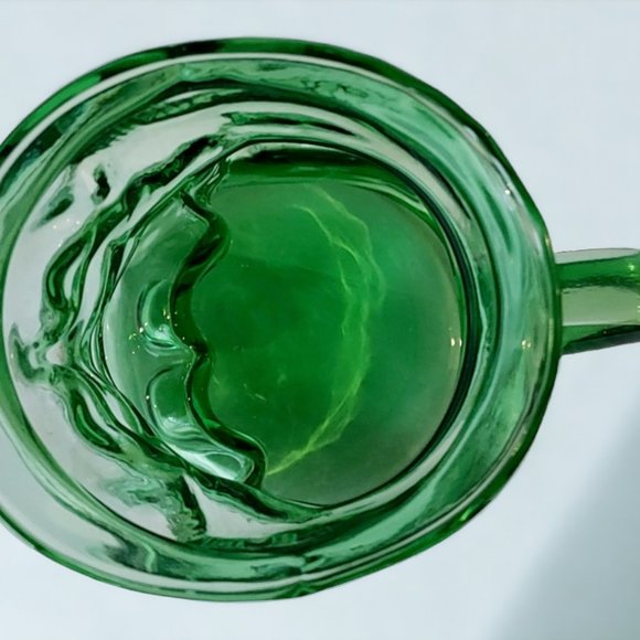 "RARE" Unique Vintage Green Glass Toby Colonial Man Pitcher 7" Tall - Picture 6 of 8